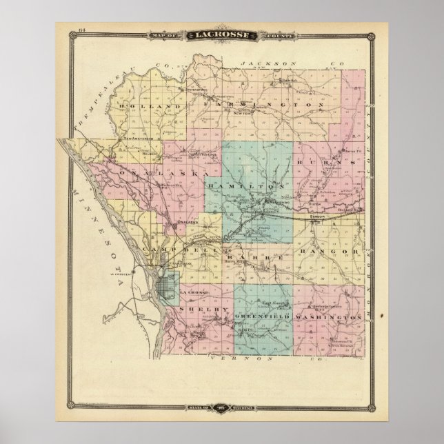 Poster Comté de Lacrosse, Wisconsin (Devant)