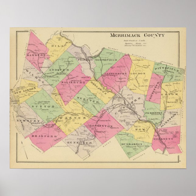 Poster Comté de Merrimack (Devant)