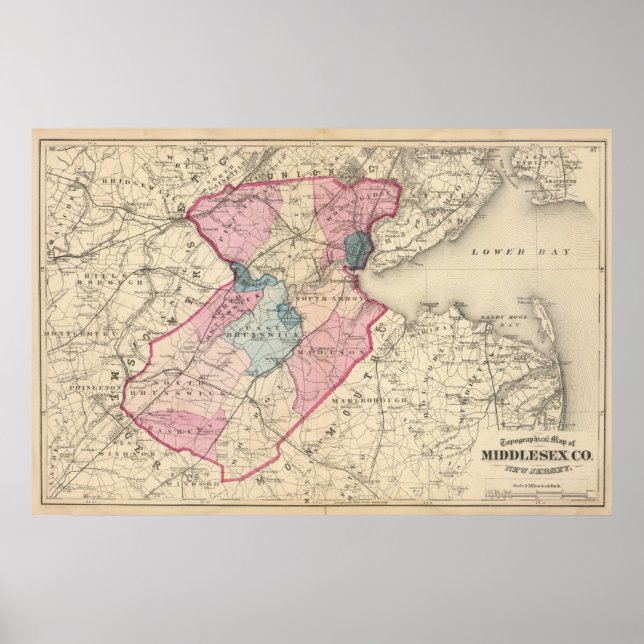 Poster Comté de Middlesex, NJ (Devant)