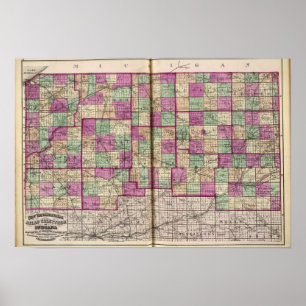 Poster Comté de Porte de La et comté de St Joseph
