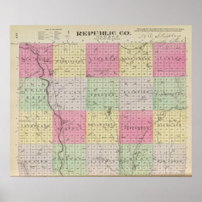 Poster Comté de République, Kansas (Devant)