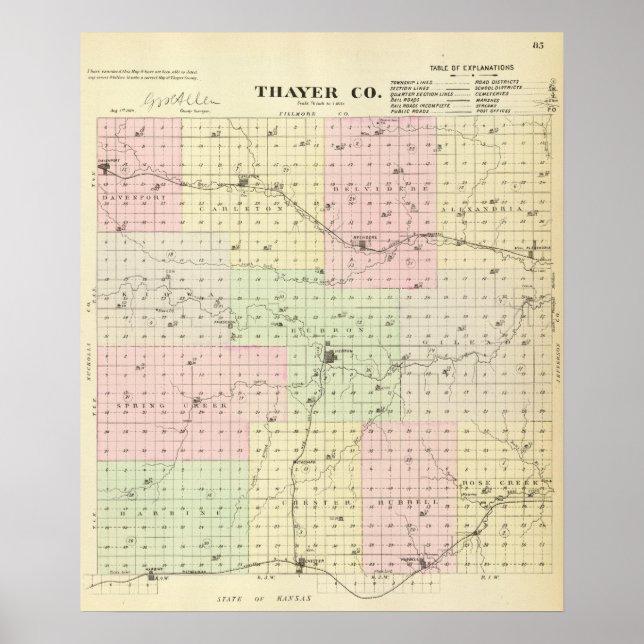 Poster Comté de Thayer, Nebraska (Devant)