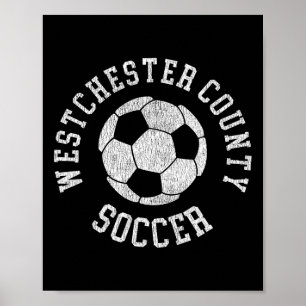 Poster Comté de Westchester Soccer Rétro en détresse 90's