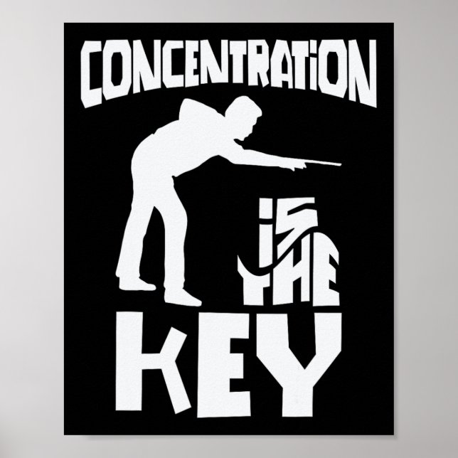 Poster Concentration Est La Clé Funny Pool Billard Focu (Devant)