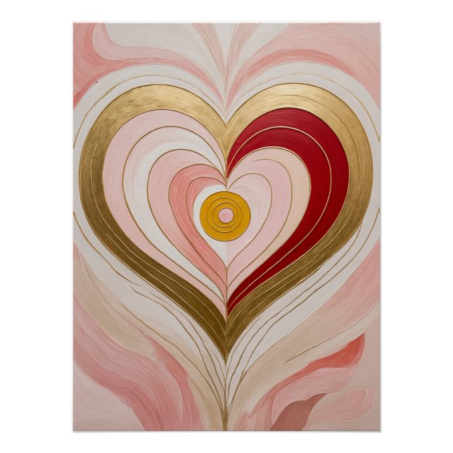 Poster Concentric Heart Blossom (Devant)