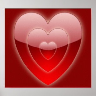 Poster Concentric Hearts Canvas Print