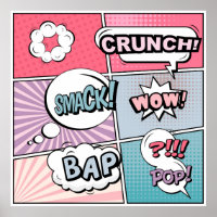 concept créatif Abstrait comic pop art style blan