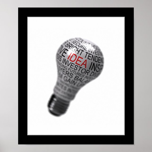 Poster concept d'idée d'ampoule (Devant)