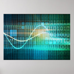 Poster Concept technologique avec médias en ligne Art Abs