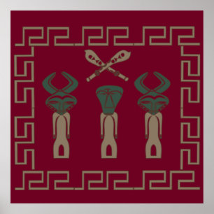 Poster conception abstraite africaine de portrait