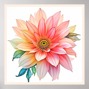 Poster Conception Abstraite de fleurs pétales douces