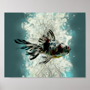 Poster Conception abstraite de poissons