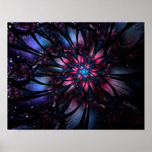 Poster Conception Abstraite des fleurs fractales.