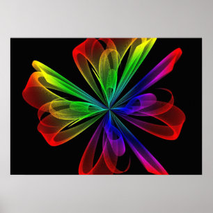 Poster Conception Abstraite des ondes fractales