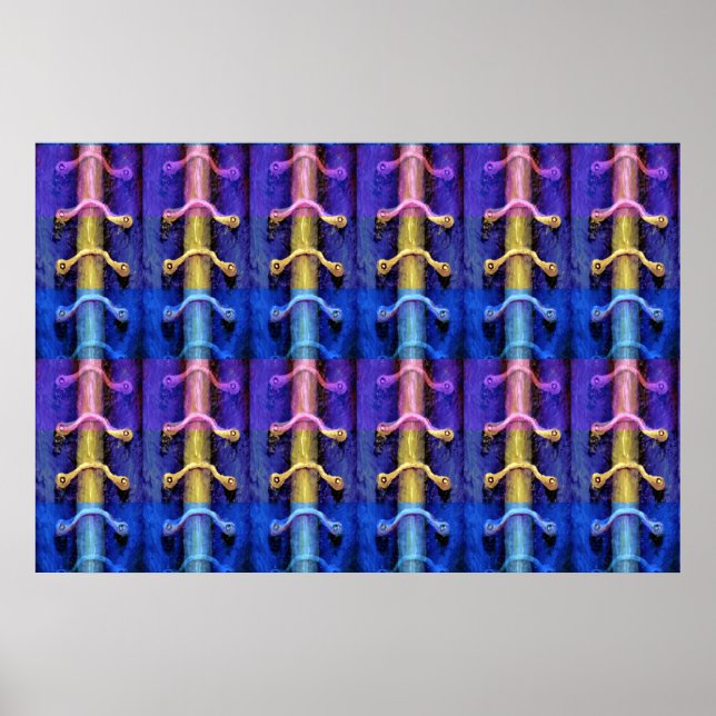 Poster Conception abstraite multicolore industrielle (Devant)