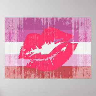POSTER CONCEPTION AFFLIGÉE PAR FIERTÉ LESBIENNE DE ROUGE