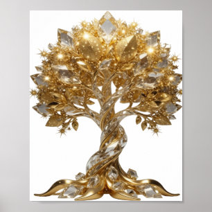 Poster Conception Arbre de Vie en Argent GRAS