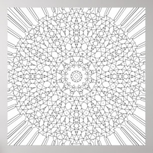 Poster Conception artistique de motif de mandala en treil