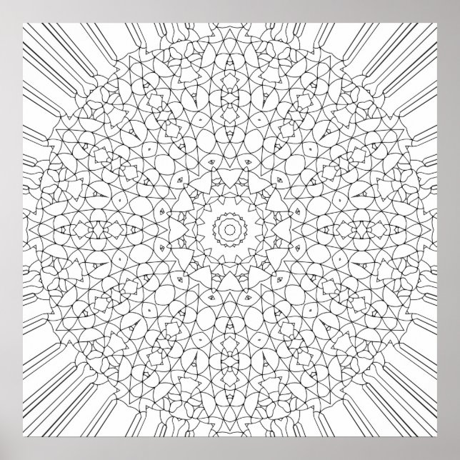 Poster Conception artistique de motif de mandala en treil (Devant)