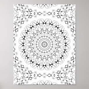 Poster Conception artistique de motif de page de coloriag