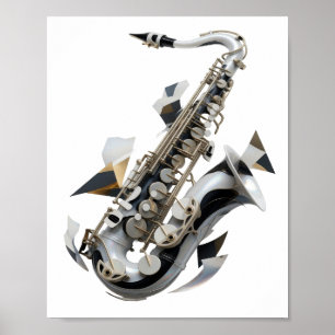 Poster Conception artistique en argent ART ABSTRAIT