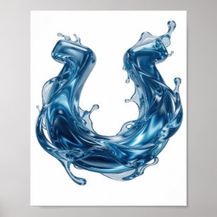 Poster Conception audacieuse de giclée d'EAU Bleue Cool