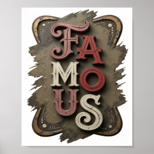 Poster Conception célèbre FAMOUS argent frais