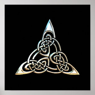 Poster Conception celtique de noeud de spirales noires