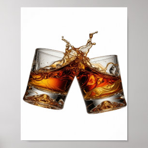 Poster Conception Classique Argent WHISKY SPLASH