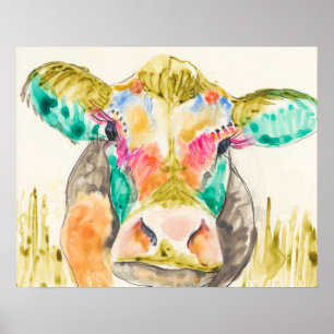 Poster Conception colorée de la vache