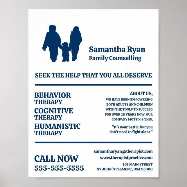 Poster Conception couple et enfant, Psychothérapeute, Thé (Devant)