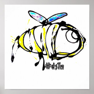 Poster Conception d'abeille d'impression de toile