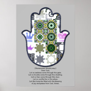 Poster Conception d'affiche de la main de Khamsa 1 propri