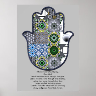 Poster Conception d'affiche de la main de Khamsa 2 propri