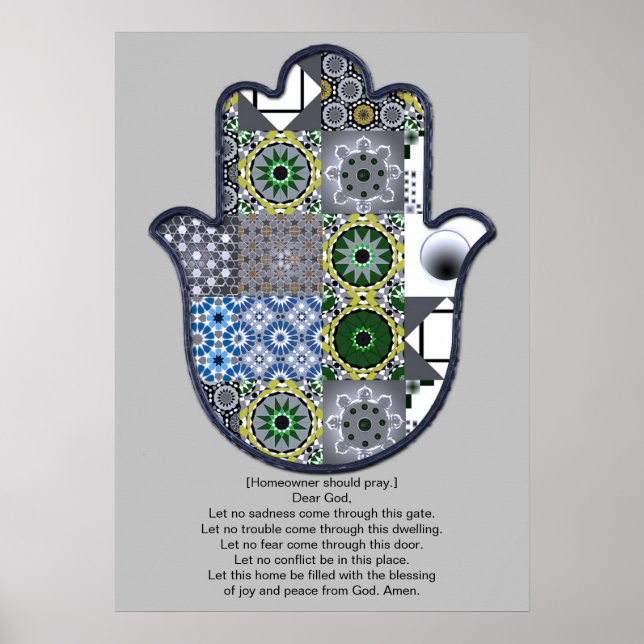 Poster Conception d'affiche de la main de Khamsa 2 propri (Devant)