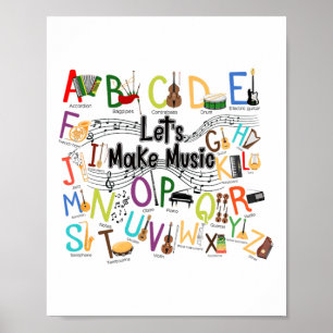 Poster Conception d'alphabet mignon pour enseignant de mu