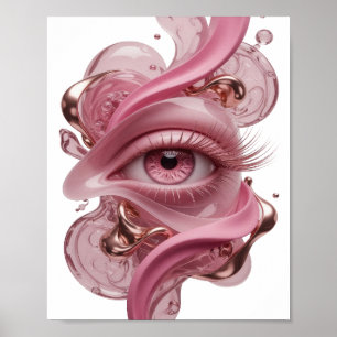 Poster Conception d'ART ABSTRAIT argent tendance