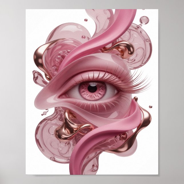 Poster Conception d'ART ABSTRAIT argent tendance (Devant)