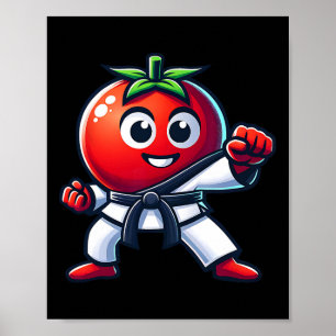 Poster Conception d'arts martiaux la plus drôle de tomate