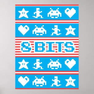 Poster Conception de 8 bits, Jeux vidéo d'arcade