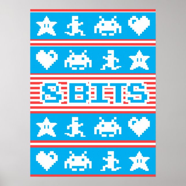 Poster Conception de 8 bits, Jeux vidéo d'arcade (Devant)
