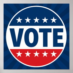 Poster Conception de badge de campagne VOTE Bold