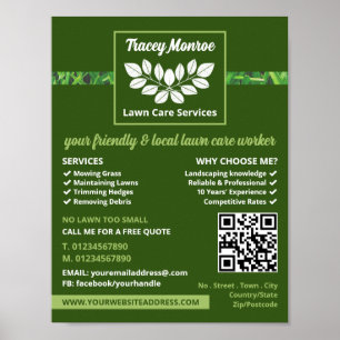Poster Conception de bande d'herbe feuillue, Services d'e