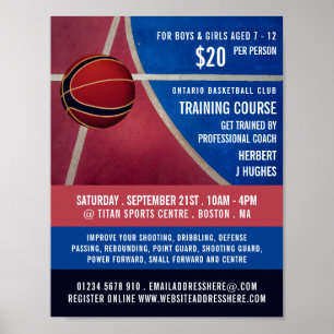 Poster Conception de basket-ball, Cours d'entraînement de