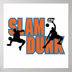 Poster conception de basketball slam dunk