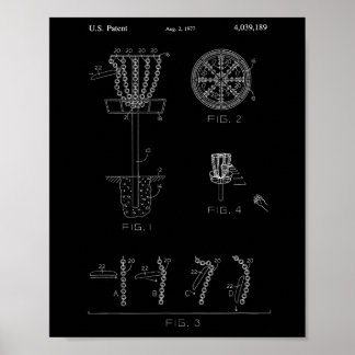 Poster Conception de brevet de cible de panier de golf à