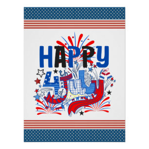 Poster Conception de célébration patriotique du 4 juillet