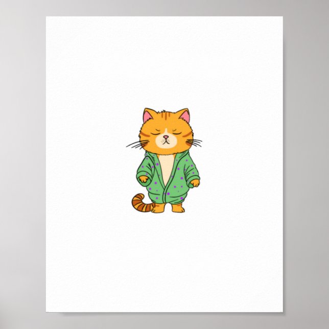 Poster Conception de chat mignon, chat roux (Devant)