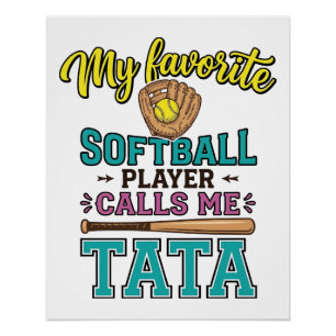 Poster Conception de chemise TATA Mon joueur de softball 
