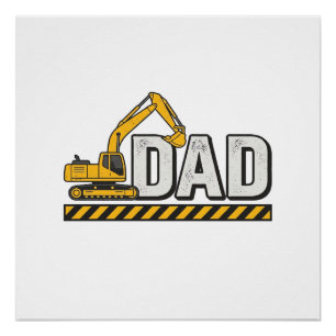 Poster Conception de chemise vintage excavatrice Papa Con